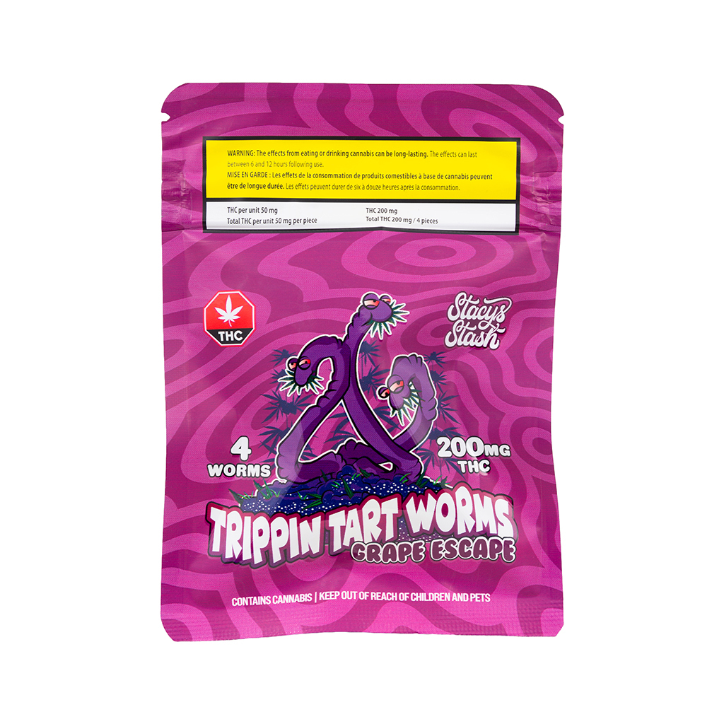 Grape Escape Trippin' Tart Worms | 200mg THC